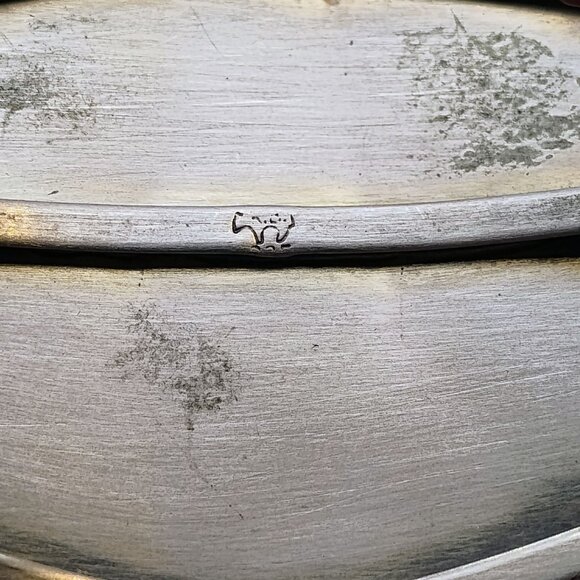 Native Navajo Running Bear Sterling Silver Turquoise Cluster Cuff Bracelet 37.4g - Picture 9 of 12